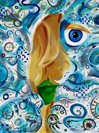 Painting titled "Crazy" by Mike Wagener, Original Artwork, Acrylic