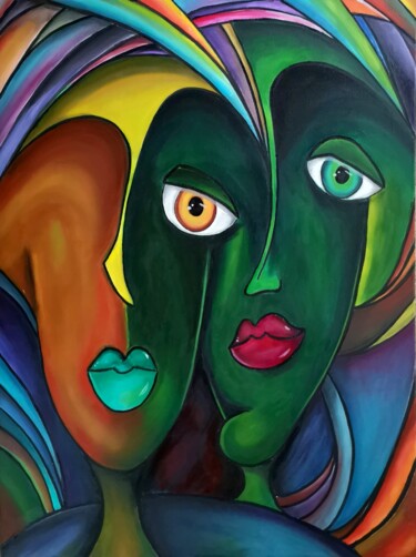 Painting titled "Different Minds" by Mike Wagener, Original Artwork, Acrylic