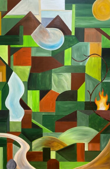 Painting titled "Erde" by Mike Wagener, Original Artwork, Acrylic