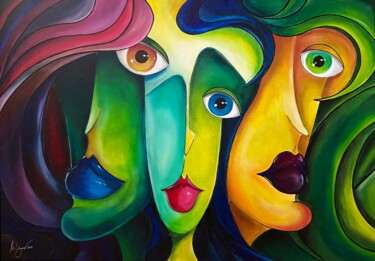 Картина под названием "Friendship" - Mike Wagener, Подлинное произведение искусства, Акрил Установлен на Деревянная рама для…