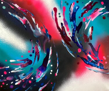 Картина под названием "Space" - Mike Wagener, Подлинное произведение искусства, Рисунок распылителем краски