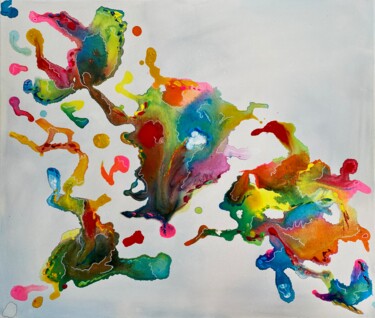 Malerei mit dem Titel "On Earth" von Mike Wagener, Original-Kunstwerk, Sprühfarbe