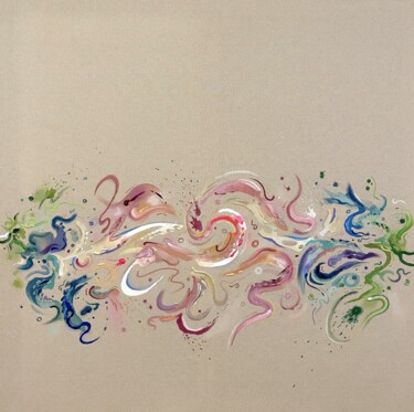 Pintura titulada "Flower Meadow" por Mike Wagener, Obra de arte original, Acrílico Montado en Bastidor de camilla de madera