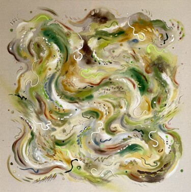 Картина под названием "Meadow" - Mike Wagener, Подлинное произведение искусства, Акрил Установлен на Деревянная рама для нос…
