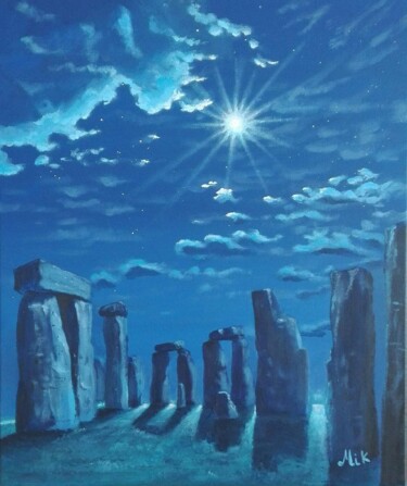 Painting titled "Talking stones" by Mikel Richard (Mik'Art), Original Artwork, Acrylic