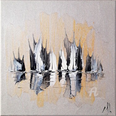Peinture intitulée "Before the regatta…" par Mikha, Œuvre d'art originale, Acrylique