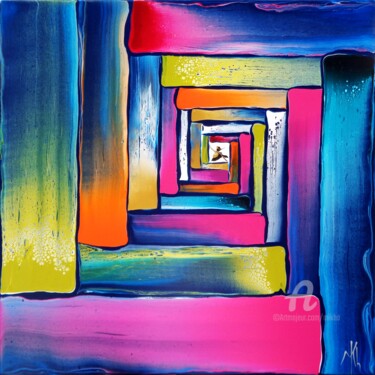 Peinture intitulée "Stairway to... #118…" par Mikha, Œuvre d'art originale, Acrylique