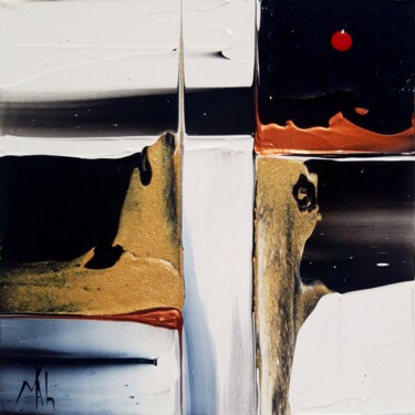 Painting titled "Composition en noir…" by Mikha, Original Artwork, Acrylic