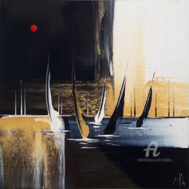 Malerei mit dem Titel "Night and day regat…" von Mikha, Original-Kunstwerk, Acryl