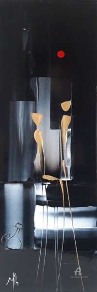 Malerei mit dem Titel "Rencontre en clair-…" von Mikha, Original-Kunstwerk, Acryl Auf Keilrahmen aus Holz montiert