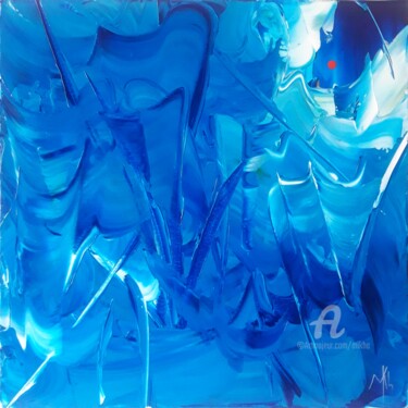 Картина под названием "Une lumière brille…" - Mikha, Подлинное произведение искусства, Акрил Установлен на Деревянная рама д…