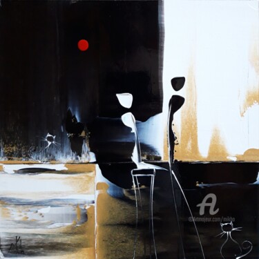 Peinture intitulée "Adieu la distanciat…" par Mikha, Œuvre d'art originale, Acrylique