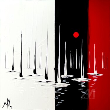 Sunset in the port Peinture intitulée "Sunset in the port" par Mikha, Œuvre d'art originale, Acrylique Monté sur Châssis
