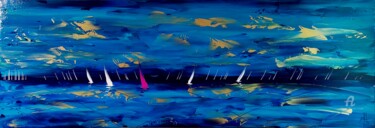 Картина под названием "Grande régate à la…" - Mikha, Подлинное произведение искусства, Акрил Установлен на Деревянная рама д…
