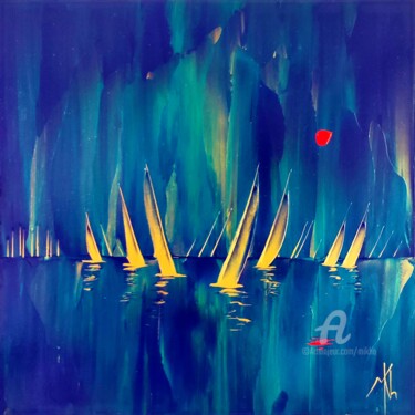 Malerei mit dem Titel "Aurora regatta" von Mikha, Original-Kunstwerk, Acryl