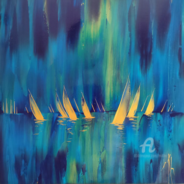 Painting titled "Aurora regatta 2.0" by Mikha, Original Artwork, Acrylic