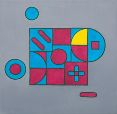 Painting titled "Simple Geometry" by Mikhail Balbachan, Original Artwork, Oil