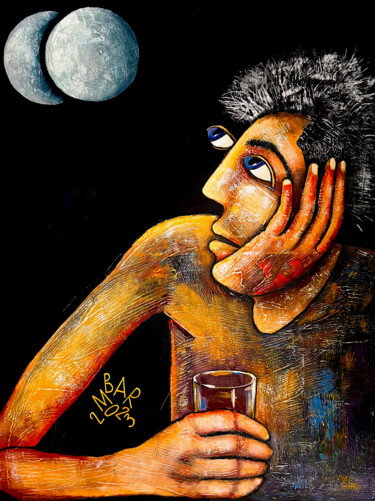 Pintura titulada "Two-Moon Junction" por Mikhail Baranovskiy, Obra de arte original, Acrílico Montado en Bastidor de camilla…