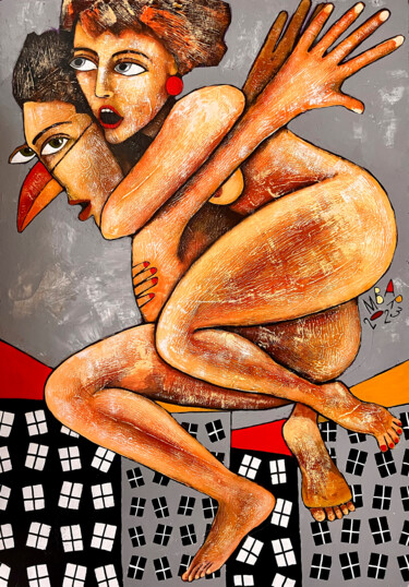 Malerei mit dem Titel "On the wings of love" von Mikhail Baranovskiy, Original-Kunstwerk, Acryl Auf Keilrahmen aus Holz mont…