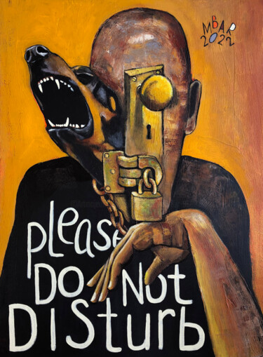 Картина под названием "Please do not distu…" - Mikhail Baranovskiy, Подлинное произведение искусства, Акрил Установлен на Де…