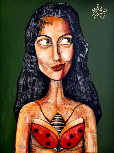 Peinture intitulée "LadyBug" par Mikhail Baranovskiy, Œuvre d'art originale, Acrylique Monté sur Châssis en bois