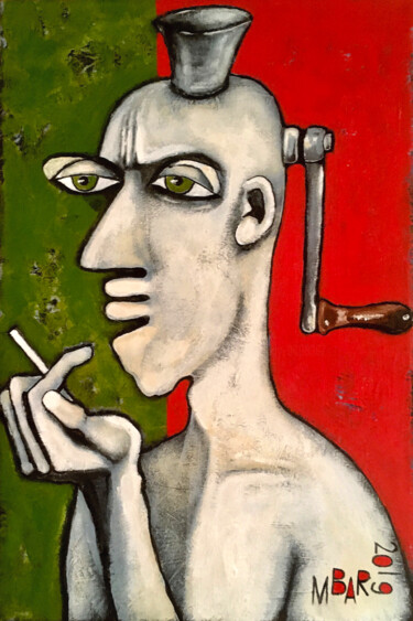 Painting titled "L'intelligence, ça…" by Mikhail Baranovskiy, Original Artwork, Acrylic Mounted on Wood Stretcher frame