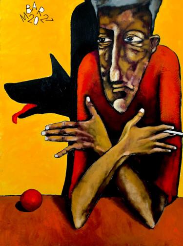 Pintura intitulada "Playing with a shad…" por Mikhail Baranovskiy, Obras de arte originais, Acrílico Montado em Armação em m…
