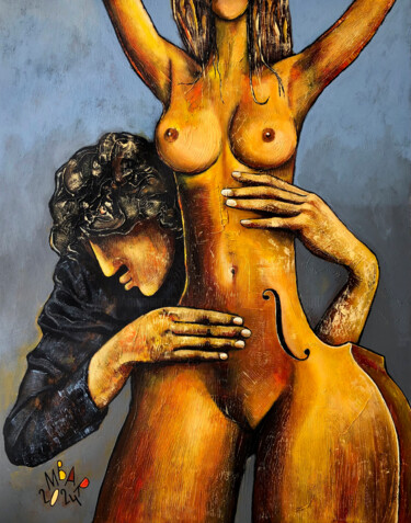 Картина под названием "Stand by Me" - Mikhail Baranovskiy, Подлинное произведение искусства, Акрил Установлен на Деревянная…