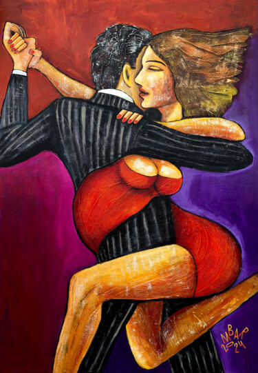 Картина под названием "Tango whirlwind" - Mikhail Baranovskiy, Подлинное произведение искусства, Акрил Установлен на Деревян…