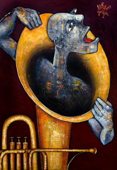 绘画 标题为“Trumpet spirit” 由Mikhail Baranovskiy, 原创艺术品, 丙烯 安装在木质担架架上
