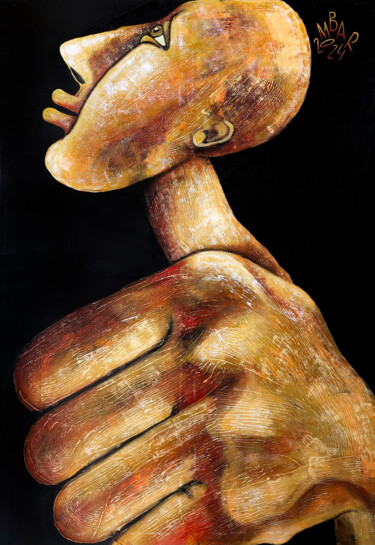 Painting titled "I'm fine" by Mikhail Baranovskiy, Original Artwork, Acrylic Mounted on Wood Stretcher frame