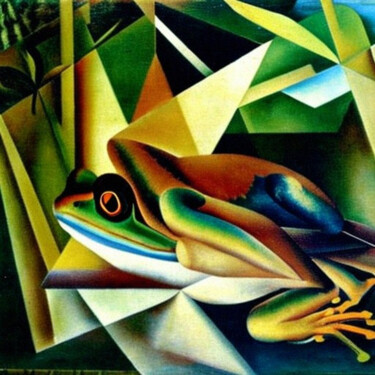 Цифровое искусство под названием "Abstract frog" - Mikhail Deshuk, Подлинное произведение искусства, Цифровая живопись