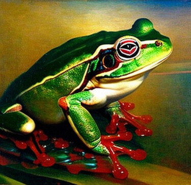 Цифровое искусство под названием "Abstract frog5" - Mikhail Deshuk, Подлинное произведение искусства, Цифровая живопись