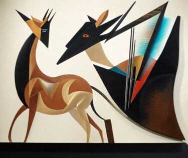 Artes digitais intitulada "Horse abstraction6" por Mikhail Deshuk, Obras de arte originais, Pintura digital