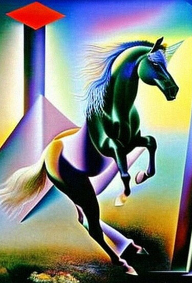 Цифровое искусство под названием "Horse abstraction15" - Mikhail Deshuk, Подлинное произведение искусства, Цифровая живопись