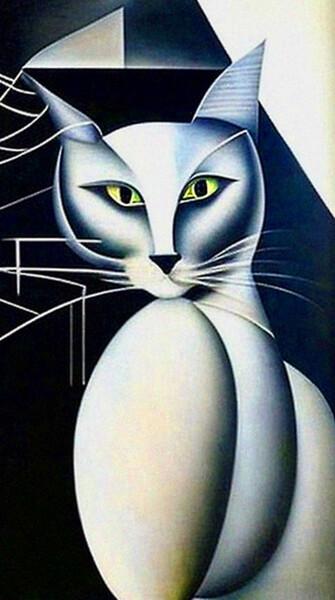 Arts numériques intitulée "Abstract Cats10" par Mikhail Deshuk, Œuvre d'art originale, Peinture numérique