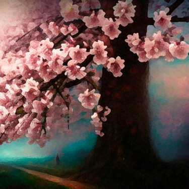 Digital Arts titled "Sakura41" by Mikhail Deshuk, Original Artwork, Digital Painting