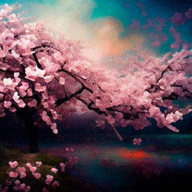 Digital Arts titled "Sakura42" by Mikhail Deshuk, Original Artwork, Digital Painting