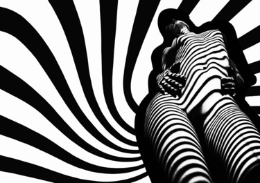 Digitale Kunst getiteld "zebra absorption" door Mikhail Faletkin, Origineel Kunstwerk, Foto Montage