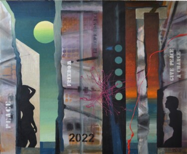 PEACE & WAR Pittura intitolato "PEACE & WAR" da Mikhail Mantulin, Opera d'arte originale, Olio