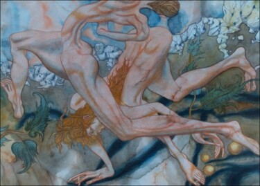 Картина под названием "Гиппомен и Аталанта" - Михаил    Michail Верхоланцев  Verkholantsev, Подлинное произведение искусства…