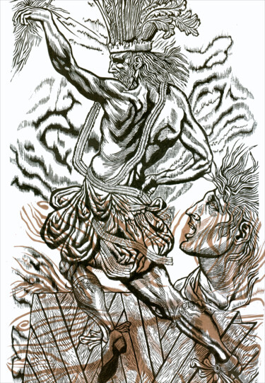 "Платея" başlıklı Baskıresim Михаил    Michail Верхоланцев  Verkholantsev tarafından, Orijinal sanat, Ksilografi