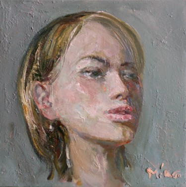 Картина под названием "Portrait of a Girl…" - Mikhail Mikora, Подлинное произведение искусства, Масло