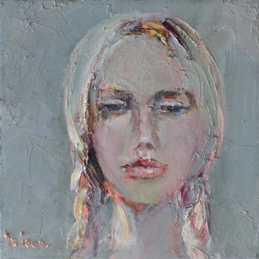 Painting titled "Portrait of a Girl…" by Mikhail Mikora, Original Artwork, Oil
