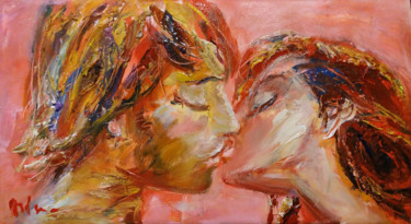Painting titled "Kiss I" by Mikhail Mikora, Original Artwork, Oil