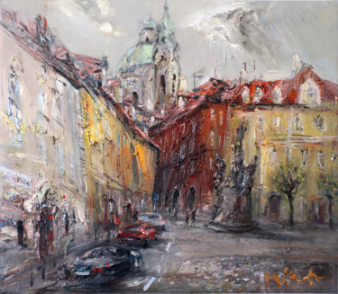 Painting titled "Maltezske Square" by Mikhail Mikora, Original Artwork, Oil