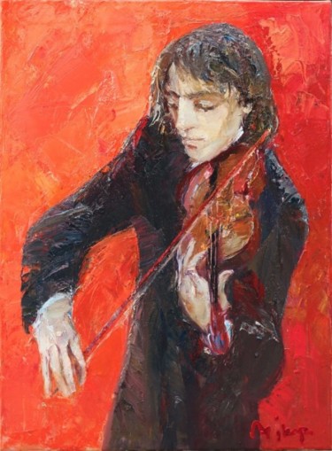 Painting titled "Evening Concert" by Mikhail Mikora, Original Artwork