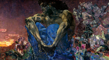Pintura intitulada "Démon (assis)" por Mikhaïl Vroubel, Obras de arte originais, Óleo