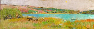 Картина под названием ""Lake  Lisi"" - Mikhail Gabunia, Подлинное произведение искусства, Масло