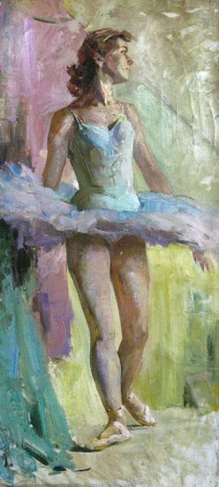 Картина под названием ""Ballerina N."" - Mikhail Gabunia, Подлинное произведение искусства, Масло